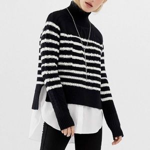 ALLSAINTS MARI ROLL NECK SWEATER / UNDER SHIRT COMBO. ꧁꧂ LARGE - LIKE NEW